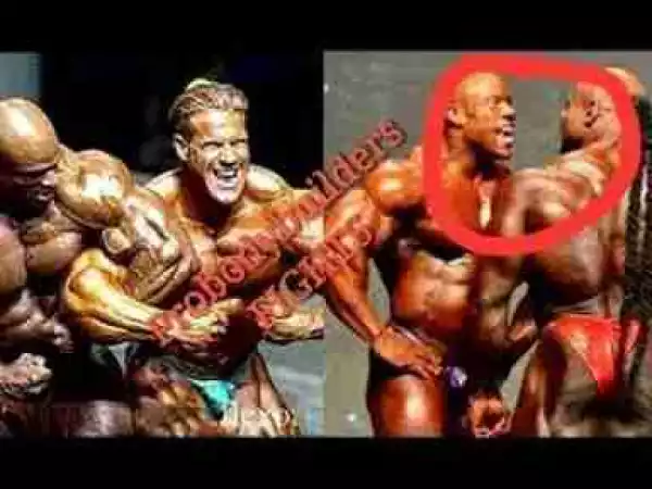 BODYBUILDERS FIGHTING in Gym, On Stage Recorded on Video